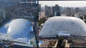 construction dust, india pollution, china inflatable dome, air pollution control, urban construction, construction site safety, noise pollution, dust control technology, smart construction solutions, environmental protection