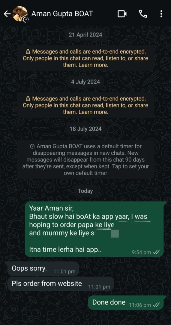 aman gupta replies