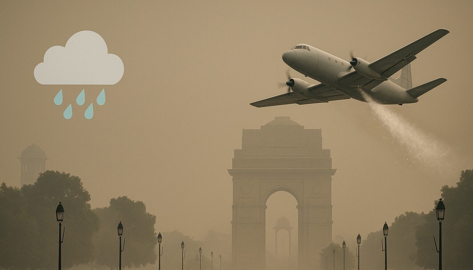 cloud seeding, Delhi air pollution, Delhi weather forecast, AQI Delhi, artificial rain, pollution control, Delhi environment, silver iodide, weather modification, GRAP measures, air quality, climate science, Delhi government, IMD forecast, environmental policy