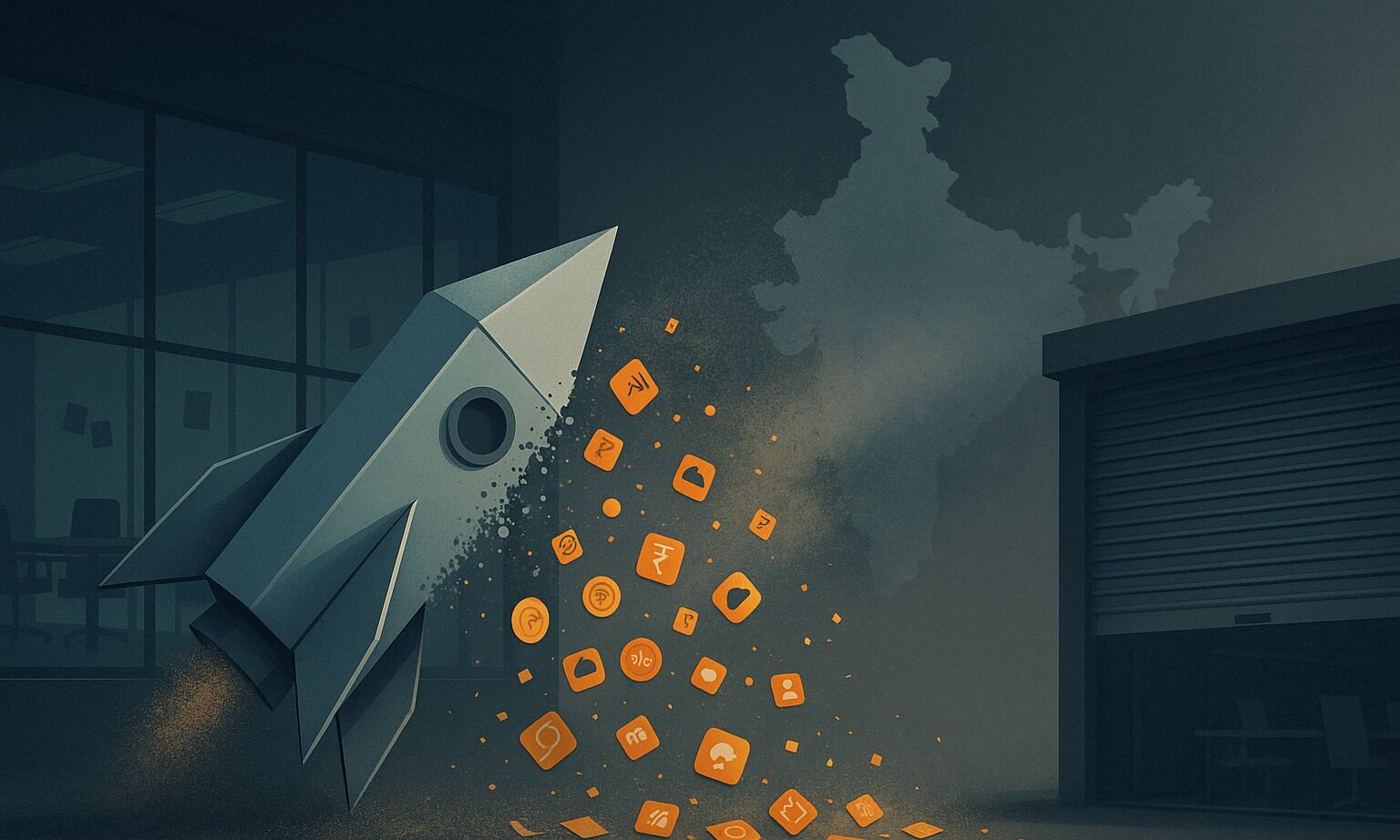 Indian startup, startup shutdowns 2025, funding winter India, B2C e-commerce crisis, Tracxn report, startup ecosystem India, Financial Express, SaaS startup failures, startup closures, business fundamentals