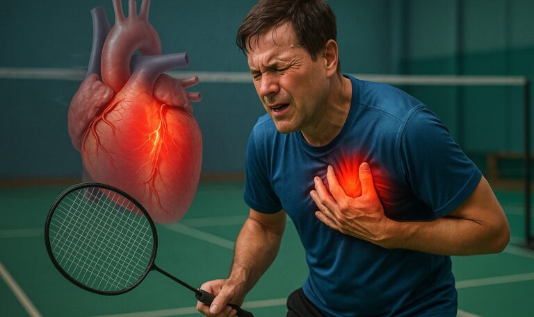 badminton, heart attack, sports health, India health news, cardiology, fitness safety, Ministry of Health, Apollo Hospitals, Indian Heart Association, exercise risks, CPR awareness, sports medicine, Ascendants health report