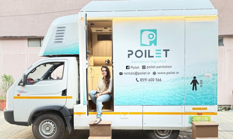 Poilet, Tejashrie Dixit, sanitation rentals, luxury toilet van, VIP toilet van, women entrepreneurs India, GRB Infrastructure, film production hygiene, event sanitation India, premium restroom on wheels