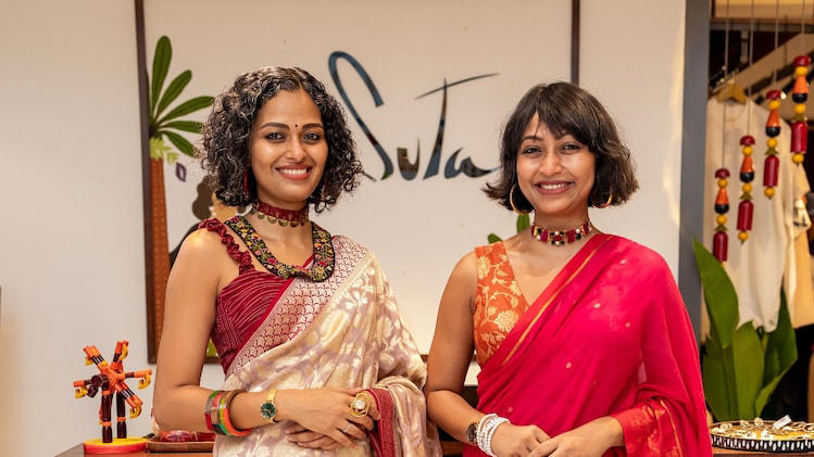 Suta, Suta founders, Sujata Biswas, Taniya Biswas, handloom startup India, D2C saree brand, Indian textile business, handmade sarees, bootstrapped startup, women entrepreneurs India, artisan empowerment, mul cotton sarees, Indian fashion brands, The Ascendants