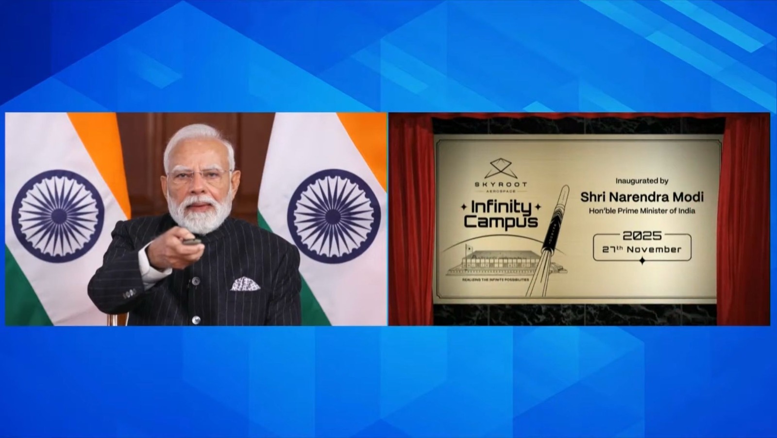 Skyroot Aerospace Unveils 75-ft Vikram Rocket Monument in Hyderabad narendra modi skyroot aerospace startup