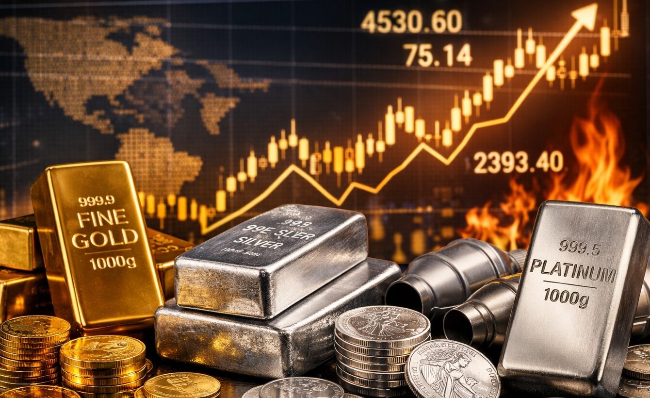 Gold, Silver, Platinum, Precious Metals, Market Rally, Safe-Haven Assets, Geopolitical Risk, Investment, Commodity Prices, Financial Markets