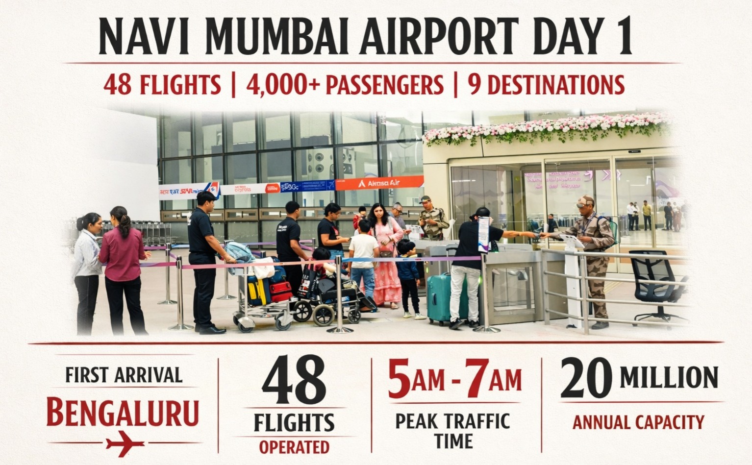 Navi Mumbai International Airport, NMIA launch, Mumbai aviation news, India airport infrastructure, Adani Airports, commercial flights India, Mumbai Metropolitan Region, Indian aviation sector