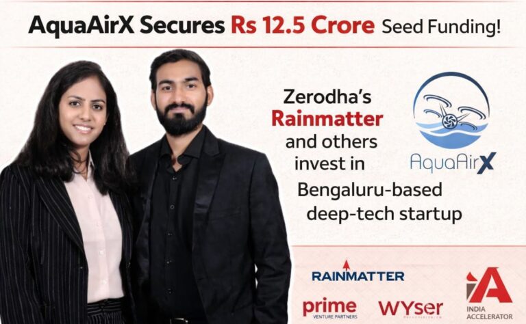AquaAirX, deep-tech startup, seed funding, Rainmatter, Zerodha, defence technology, robotics, autonomous drones, underwater robotics, Indian startups