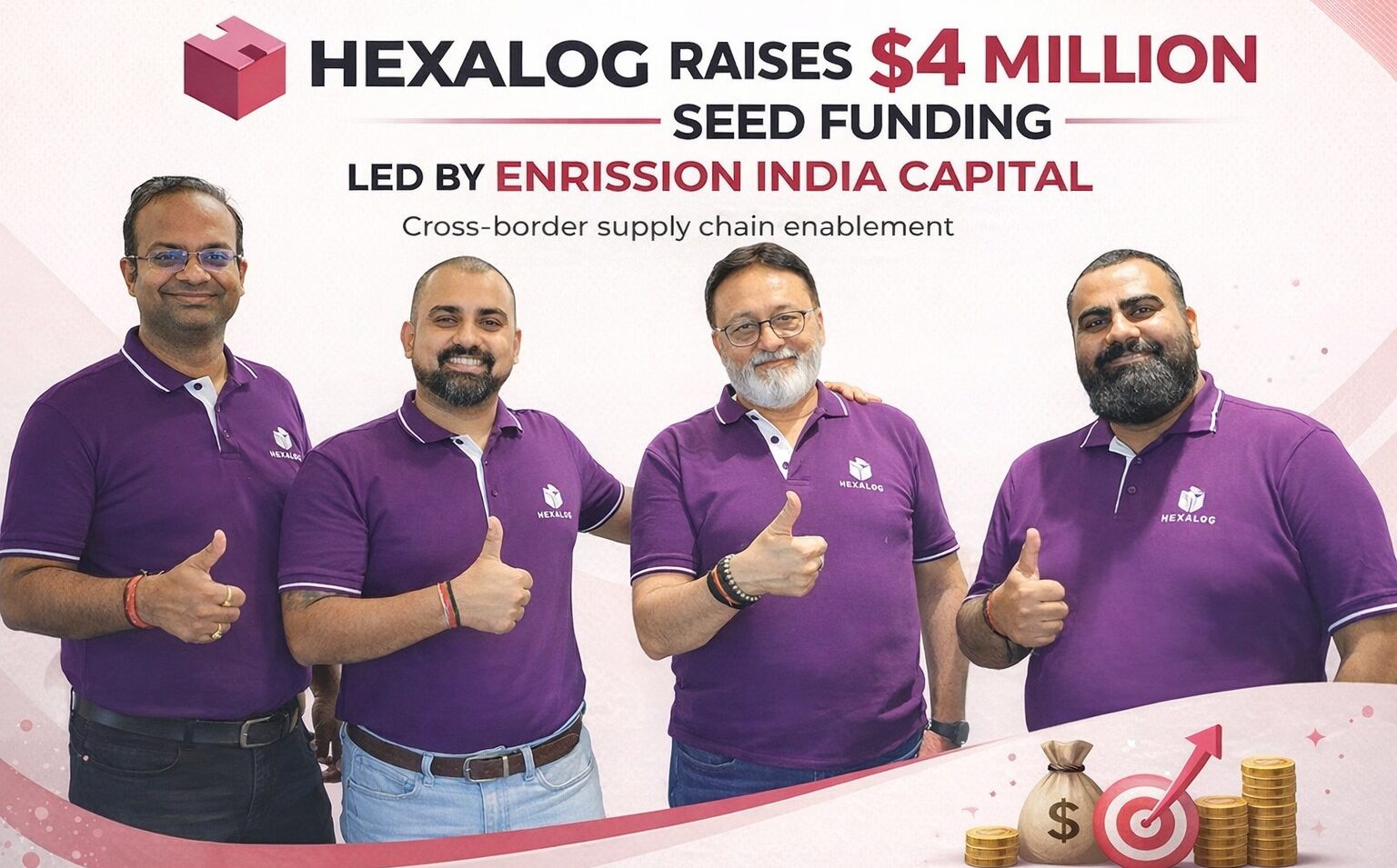 Hexalog, Startup Funding, Seed Funding, Cross-Border Logistics, Supply Chain Technology, AI in Logistics, 4PL, Logistics Startup, Indian Startups, ENRISSION India Capital