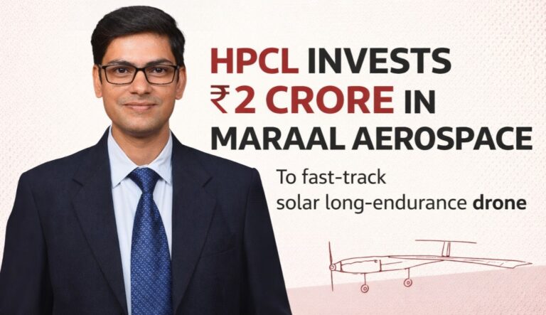 HPCL, Hindustan Petroleum, Maraal Aerospace, Vivek Kumar Pandey, Maraal Aerospace founder, HP Udgam, IIT Kanpur startup, IIT Kanpur incubated startup, Indian drone startup, solar-powered drone, long-endurance drone, aerospace startup India, deep-tech startup, Indian aerospace sector, clean energy drones, defence technology startup, surveillance drones, ISR drones, hydrogen-powered drones, solar aviation, Indian innovation ecosystem, startup investment India, PSU investment in startups, HPCL startup funding, Maraal Aerospace news, drone technology India, Indian defence tech, emerging aerospace startups, Ascendants business news