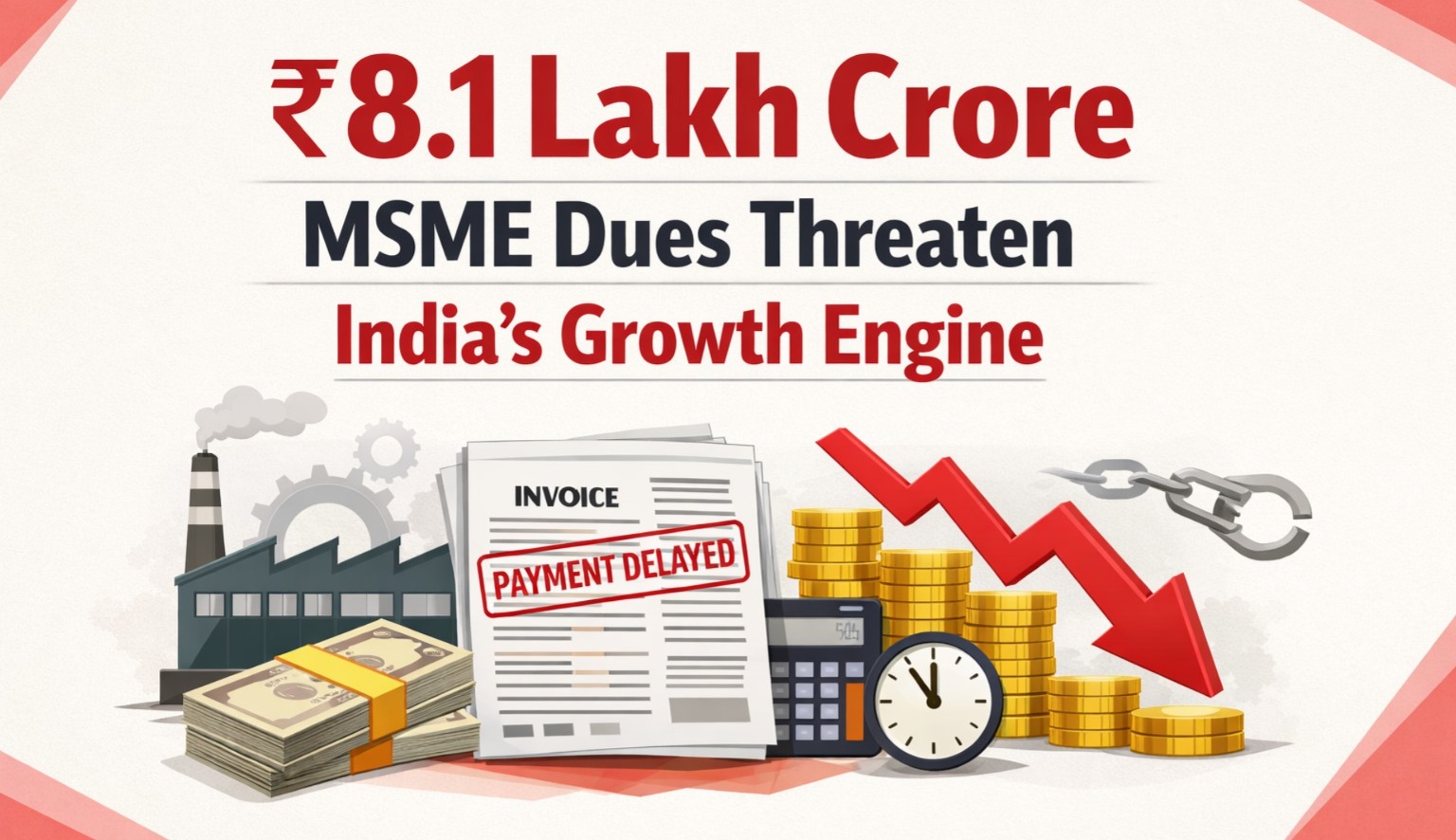 delayed MSME payments of ₹8.1 lakh crore causing cash-flow and working capital stress for small businesses in India.