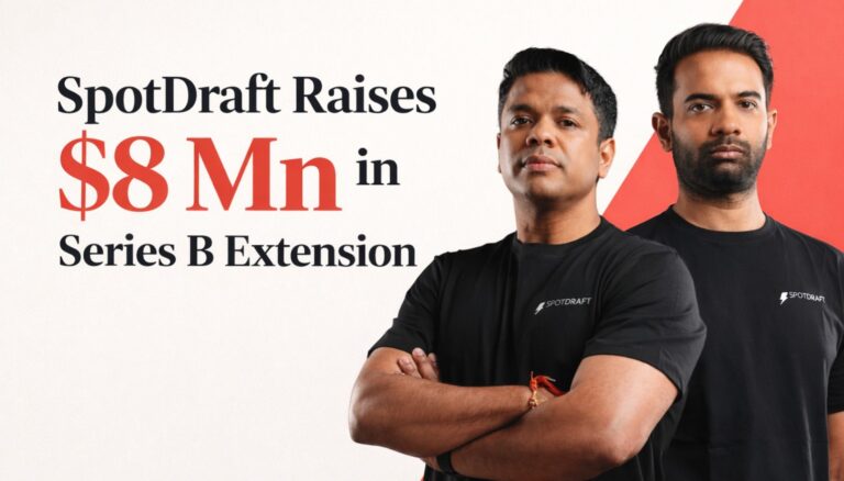 SpotDraft, SpotDraft funding, Qualcomm Ventures, legaltech startup, contract lifecycle management, enterprise AI, privacy-first AI, on-device AI, Indian startups, Series B extension, Shashank Khadilkar, Saravana Kumar, startup funding India, SaaS startup, enterprise software