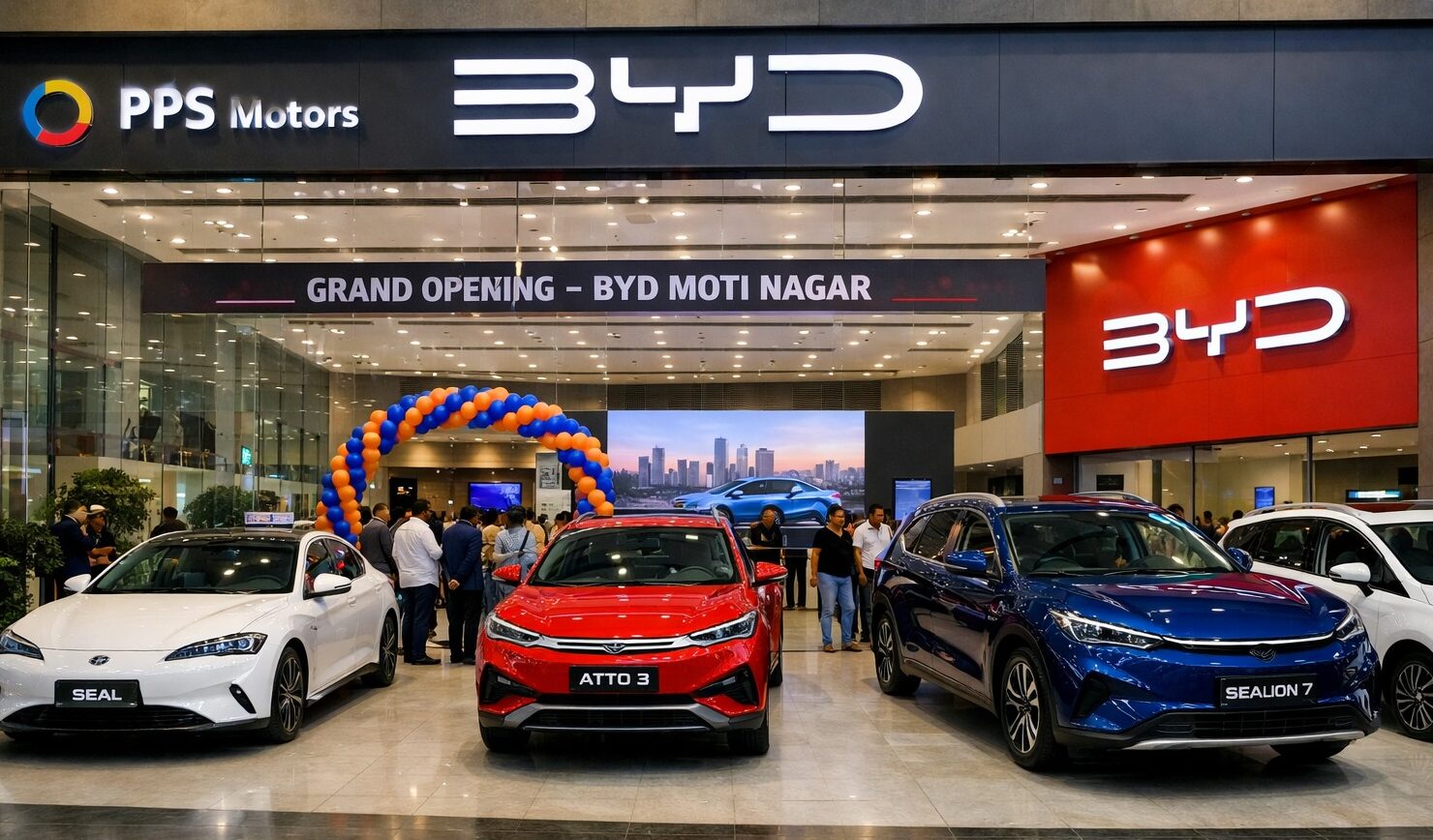 BYD India, Electric Vehicles, EV Market India, Delhi NCR, Auto Industry, BYD Showroom, PPS Motors, EV Expansion, Sustainable Mobility, Automotive News