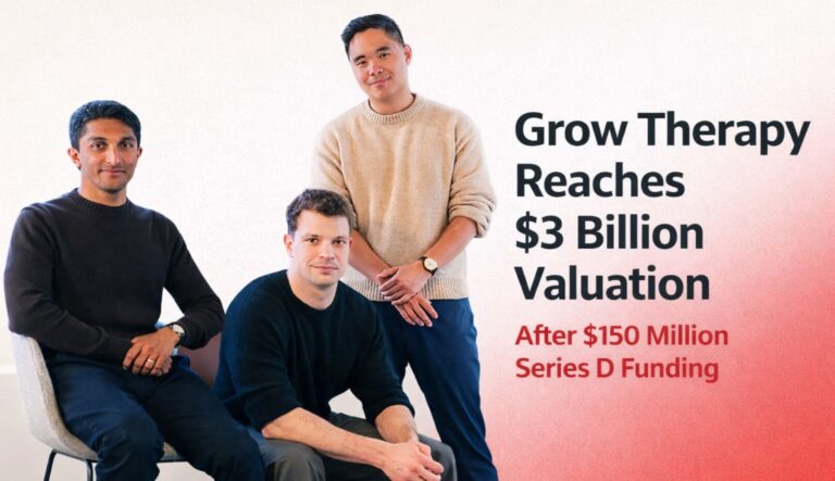 Grow Therapy, Grow Therapy valuation, mental health startup, digital health funding, Series D funding, TCV investment, Goldman Sachs Alternatives, mental health tech, healthtech news, AI in mental health, US startups, healthcare startups, startup funding news