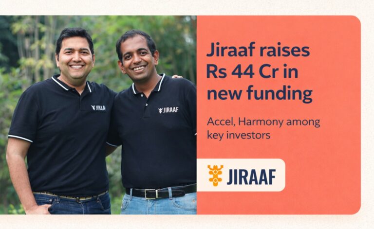 Jiraaf funding, Jiraaf startup India, wealthtech startup India, Accel investment, Harmony Ventures, fixed income investing India, fintech funding India, startup funding news India, venture capital India, debt investment platforms India