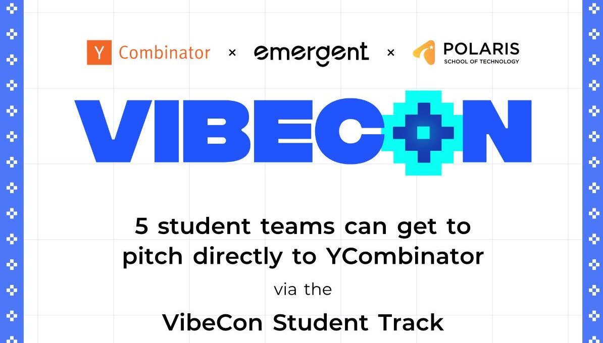 Polaris School of Technology, Polaris School of Technology Y Combinator, Polaris School of Technology India, Polaris School of Technology startup track, Y Combinator India, Emergent, Vibecon Student Track, student founders India, startup ecosystem India, Bengaluru tech education