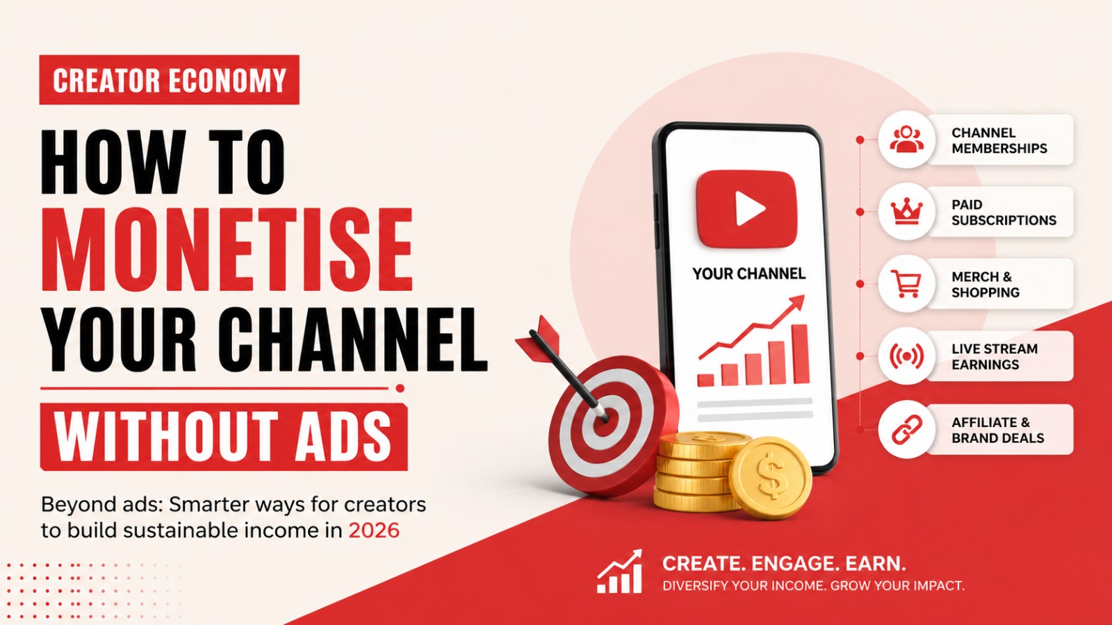 creator economy, youtube monetisation, instagram monetisation, earn without ads, creator income, digital creators india, influencer economy, social commerce, content monetisation, creator business, online creators, audience monetisation
