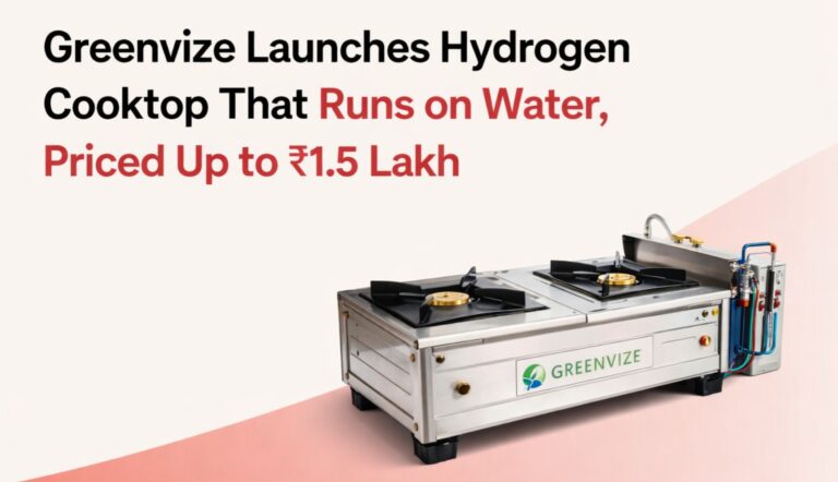 Greenvize, hydrogen cooktop India, hydrogen fuel cooking, LPG alternative India, PNG alternative India, clean cooking technology, Indian startup innovation, electrolysis hydrogen stove, kitchen energy solutions, renewable energy appliances, India business news, emerging energy tech