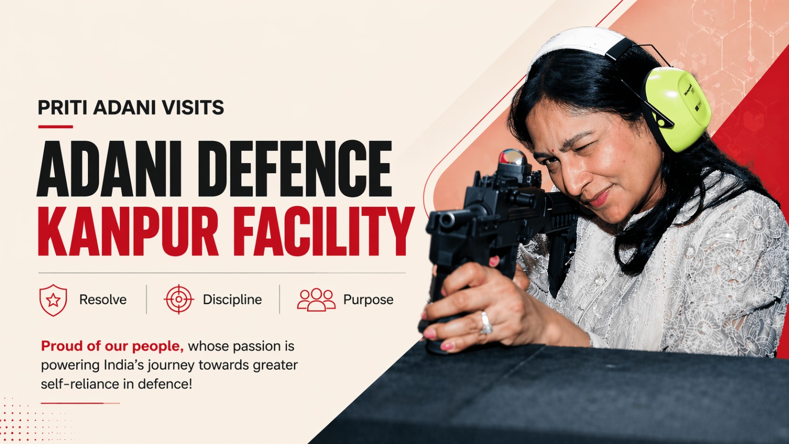 Priti Adani, Adani Defence Kanpur, Adani Aerospace, Adani Foundation, Defence Manufacturing India, Self Reliance Defence, Kanpur Defence Facility, Indian Defence Sector, Made in India Defence, Defence News India