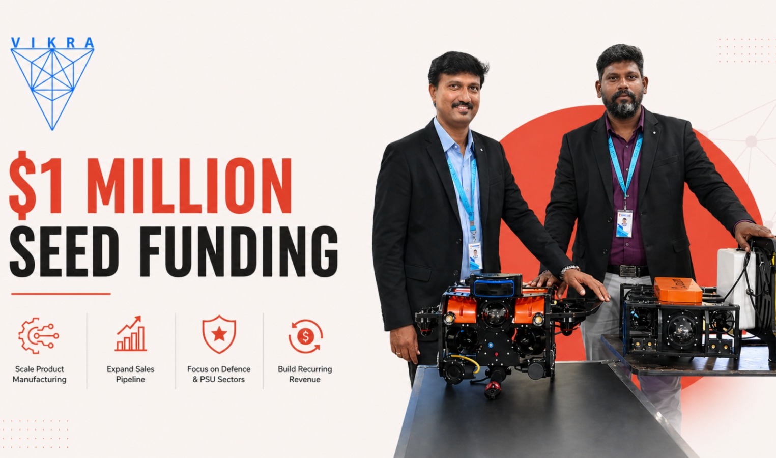 Vikra Ocean Tech, Finvolve, India Accelerator, deeptech startup, ocean robotics, marine technology, defence technology, Indian startups, seed funding, autonomous vessels, underwater robotics, AI imaging, PSU sector, iDEX grants