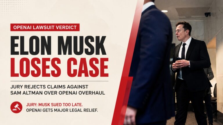 Elon Musk, Sam Altman, OpenAI lawsuit, OpenAI verdict, Elon Musk OpenAI case, Microsoft OpenAI, xAI, artificial intelligence, AI industry, Silicon Valley, OpenAI for profit, Greg Brockman, US court, AI regulation, ChatGPT maker, tech news, AI business, OpenAI restructuring, Elon Musk news, Sam Altman news