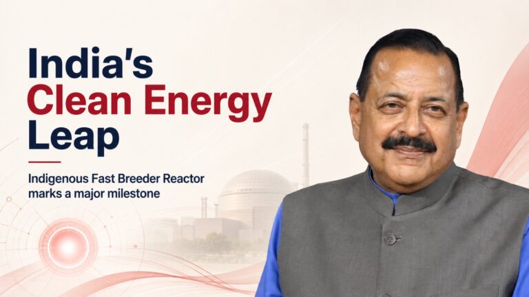 Fast Breeder Reactor, Prototype Fast Breeder Reactor, Jitendra Singh, India clean energy, nuclear energy India, India energy security, indigenous technology, VAKTAVYA 2026, India startups, women entrepreneurs, tier 2 startups, clean energy transition