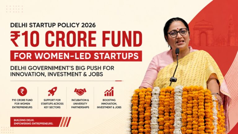 Delhi Startup Policy, Rekha Gupta, women-led startups, Delhi startups, startup policy India, women entrepreneurs India, Delhi government startup fund, startup ecosystem Delhi, AI startups India, fintech startups Delhi, deep tech startups, clean energy startups, startup funding India, incubation centres Delhi, startup news India