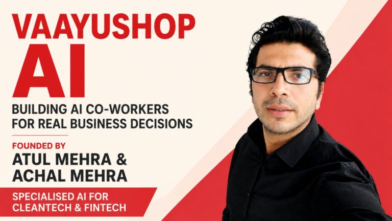 VaayuShop AI, Atul Mehra, Achal Mehra, agentic AI, cleantech startups, fintech AI, Pune startups, Indian deeptech startups, Atul Mehra, Achal Mehra, AI in business, startup news India, artificial intelligence startups