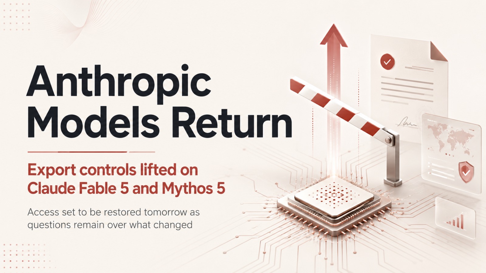 Anthropic, Claude Fable 5, Mythos 5, AI export controls, Department of Commerce, AI regulation, frontier AI, AI safety, AI governance, model access, AI policy, export restrictions