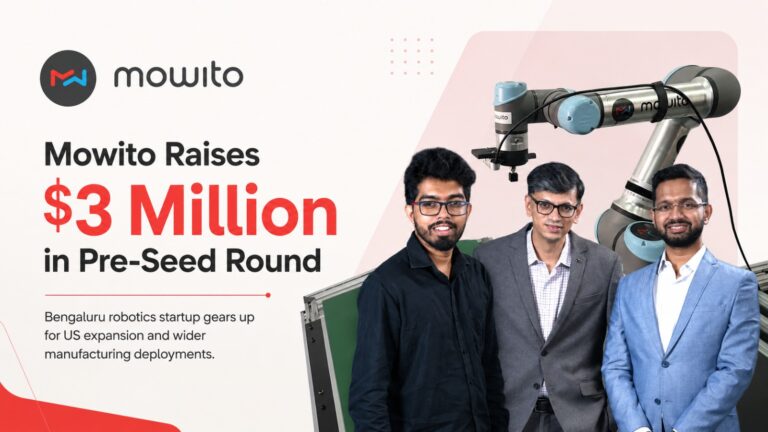 Mowito, Mowita AI, Mowito funding, pre-seed funding, startup funding, Bengaluru startup, deeptech startup, robotics startup, AI robotics, physical AI, warehouse automation, manufacturing automation, Indian startups, Version One Ventures, All India Capital, iSeed
