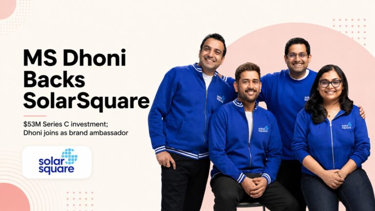 MS Dhoni, SolarSquare, Series C Funding, Midas Deals, Rooftop Solar, Clean Energy, Renewable Energy, Lightspeed, Startup Funding, India Startups