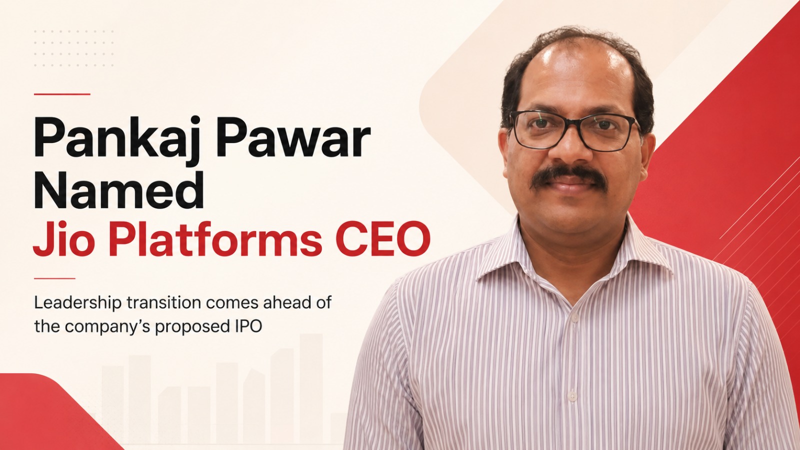 Pankaj Pawar, Jio Platforms, Jio Platforms CEO, Kiran Thomas, Reliance Jio Infocomm, Reliance Industries, Jio IPO, Mukesh Ambani, Akash Ambani, corporate leadership, executive appointment, telecom industry, digital services