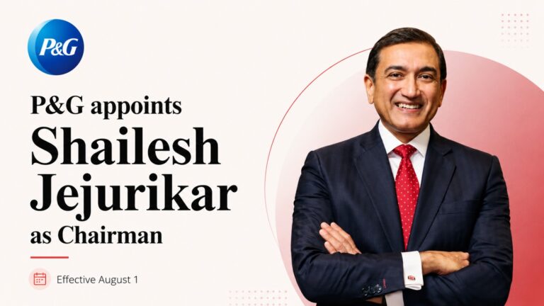 Shailesh Jejurikar, P&G, Procter & Gamble, Chairman, CEO, Jon Moeller, Corporate Leadership, Indian-Origin CEO, IIM Lucknow, Mumbai University, Consumer Goods, Business News
