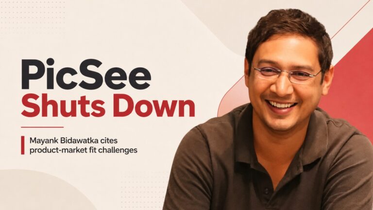 PicSee, Mayank Bidawatka, Koo founder, AI startup, photo-sharing app, product-market fit, startup shutdown, Indian startups, consumer tech, social media startup, General Catalyst, Blume Ventures, Athera, startup funding, AI photo sharing
