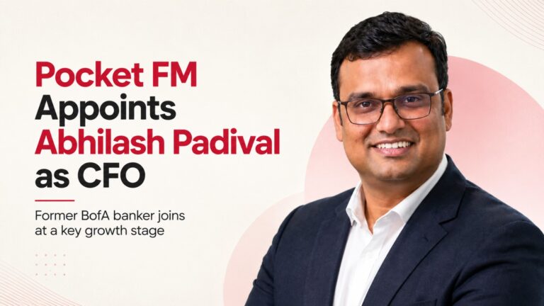 Pocket FM, Abhilash Padival, Pocket FM CFO, Rohan Nayak, audio series platform, startup news, Bengaluru startup, Bank of America Merrill Lynch, startup CFO, Pocket FM funding, Pocket FM IPO, Indian startups, audio entertainment, AI storytelling, creator economy