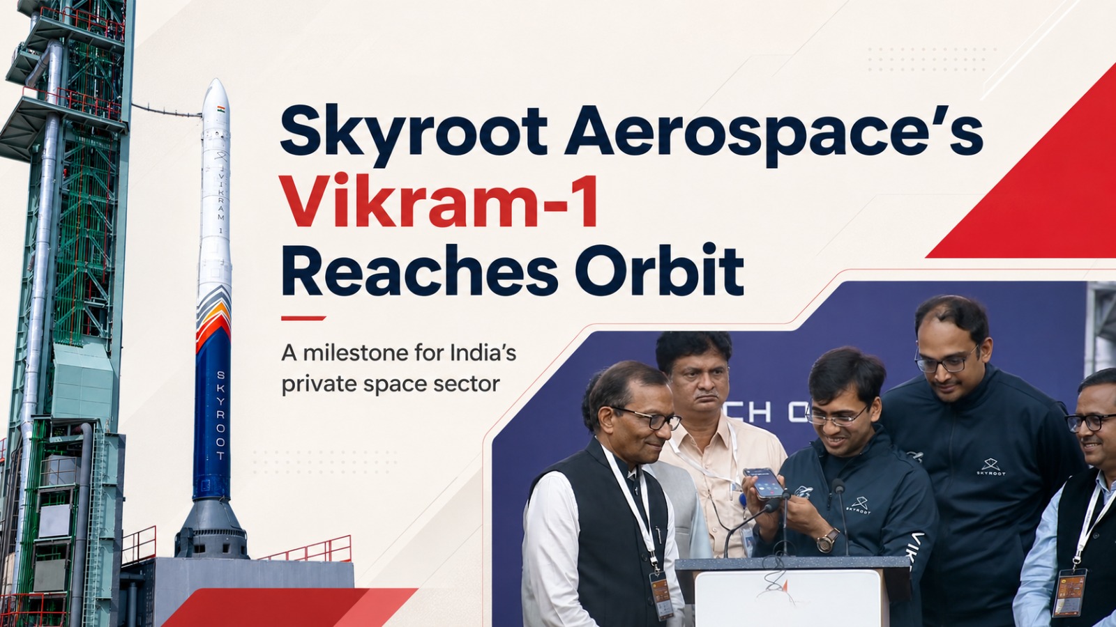 Skyroot Aerospace, Vikram-1 India private rocket, private space sector, ISRO, IN-SPACe, Mission Aagaman, orbital launch, Indian space industry, commercial spaceflight, Satish Dhawan Space Centre, Sriharikota