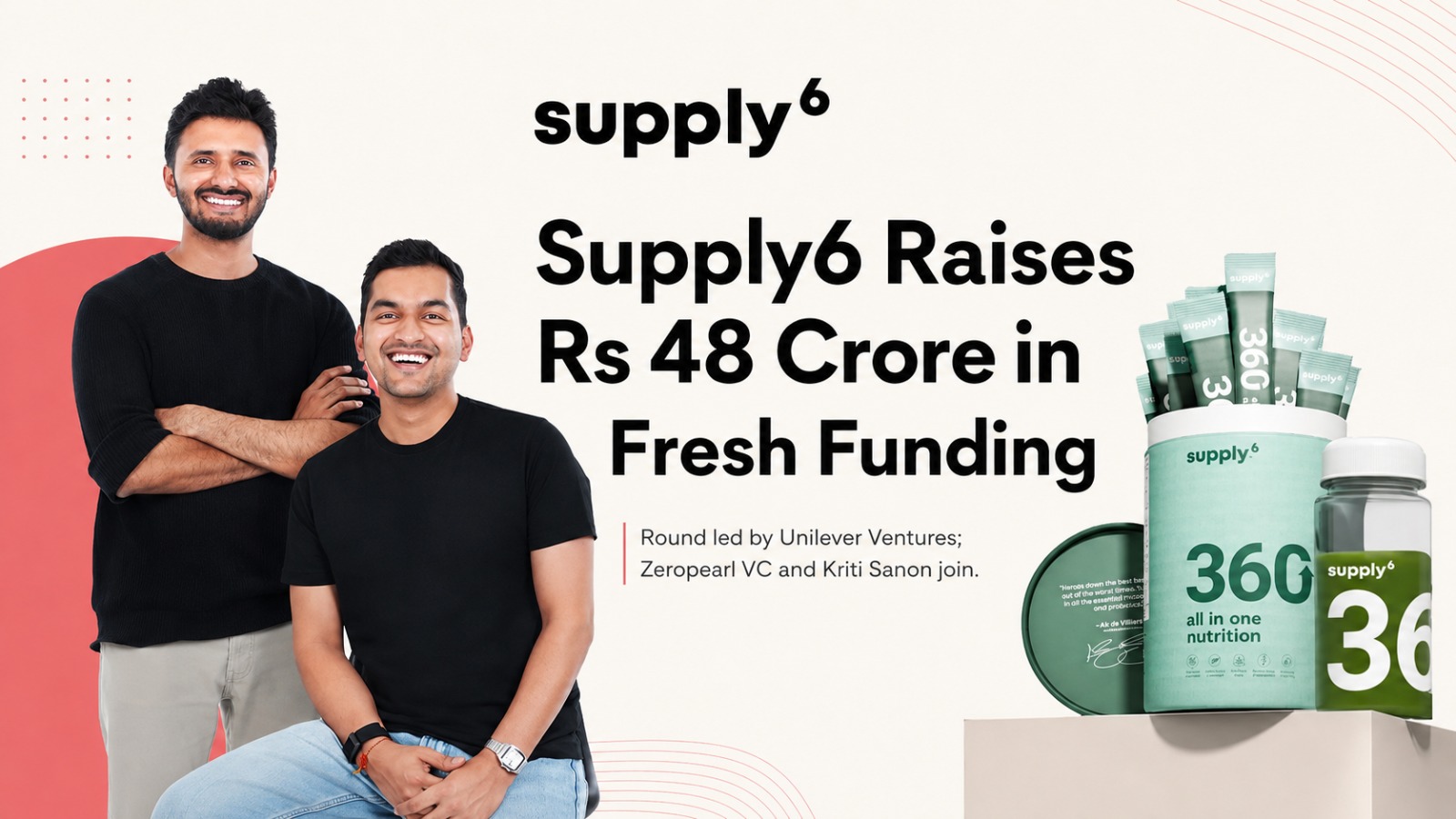 Supply6, Unilever Ventures, Zeropearl VC, Kriti Sanon, Vaibhav Bhandari, Rahul Jacob, nutrition startup, health supplements, startup funding, D2C, quick commerce, Amazon, Blinkit, preventive healthcare, India startups