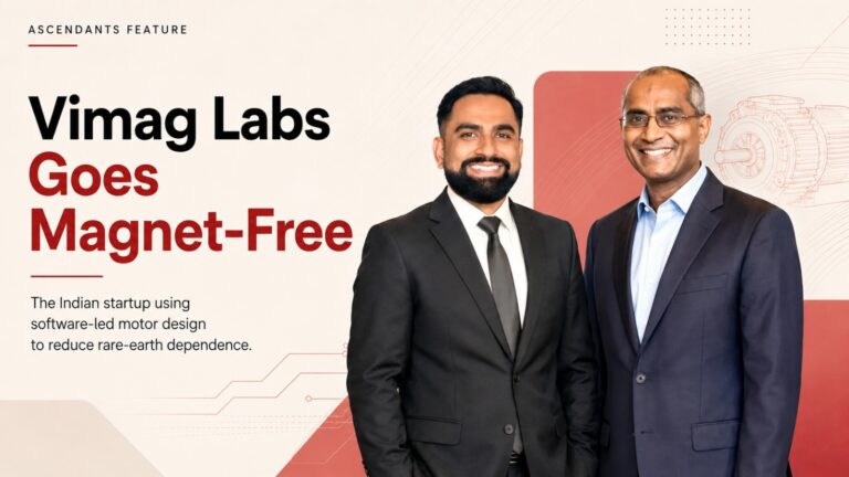 Vimag Labs, rare earth-free motor, magnet-free EV motor, electric vehicle technology, Indian EV startup, software-defined motor, Virtual Magnet Synchronous Motor, VMSM technology, EV motor innovation, rare earth minerals, China rare earth supply, Bengaluru startup, electric mobility India, EV supply chain, deep-tech startup