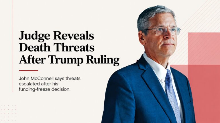 John McConnell, Donald Trump, federal judge, death threats, judicial security, Trump administration, federal funding freeze, Rhode Island court, US politics, Laura Loomer