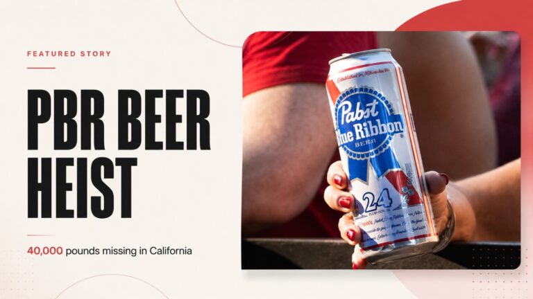 Pabst Blue Ribbon beer heist, beer heist, California beer heist, PBR beer theft, Pabst Blue Ribbon theft, stolen beer truck, 40000 pounds of beer stolen, 50000 cans of PBR, Montclair beer heist, Montclair cargo theft, California cargo theft, Anheuser-Busch distribution center theft, $70000 cargo theft, stolen Pabst Blue Ribbon truck, beer truck stolen, cargo theft investigation, fraudulent pickup, fraudulent subcontractor documents, PBR truck theft, massive beer theft, beer cargo theft, Montclair Police Department, California truck theft, Pabst beer truck missing, beer theft investigation
