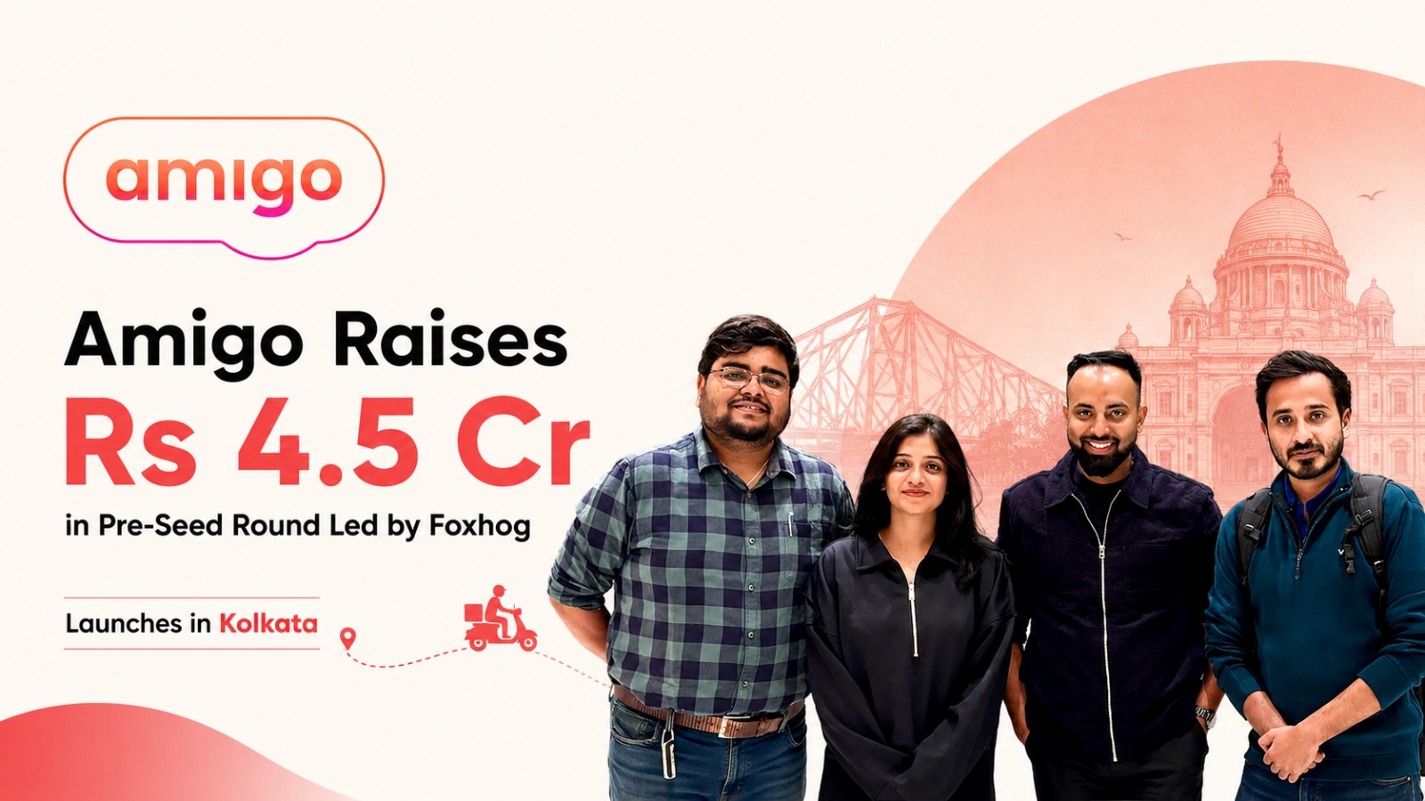 Amigo, Amigo Funding, Foxhog, Foxhog Ventures, Food Delivery Startup, Startup Funding, Pre-Seed Funding, Kolkata Startup, AI Food Discovery, Meal Delivery, Healthy Meal Subscription, Indian Startups, Startup News, FoodTech, Venture Capital