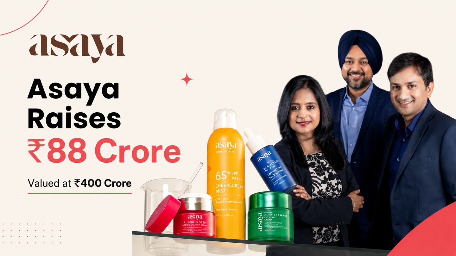 Asaya, Asaya funding, D2C skincare, skincare startups, RPSG Capital, OTP Ventures, Huddle Ventures, Hyperscale Ventures, 72 Ventures, Indian startups, beauty and personal care,