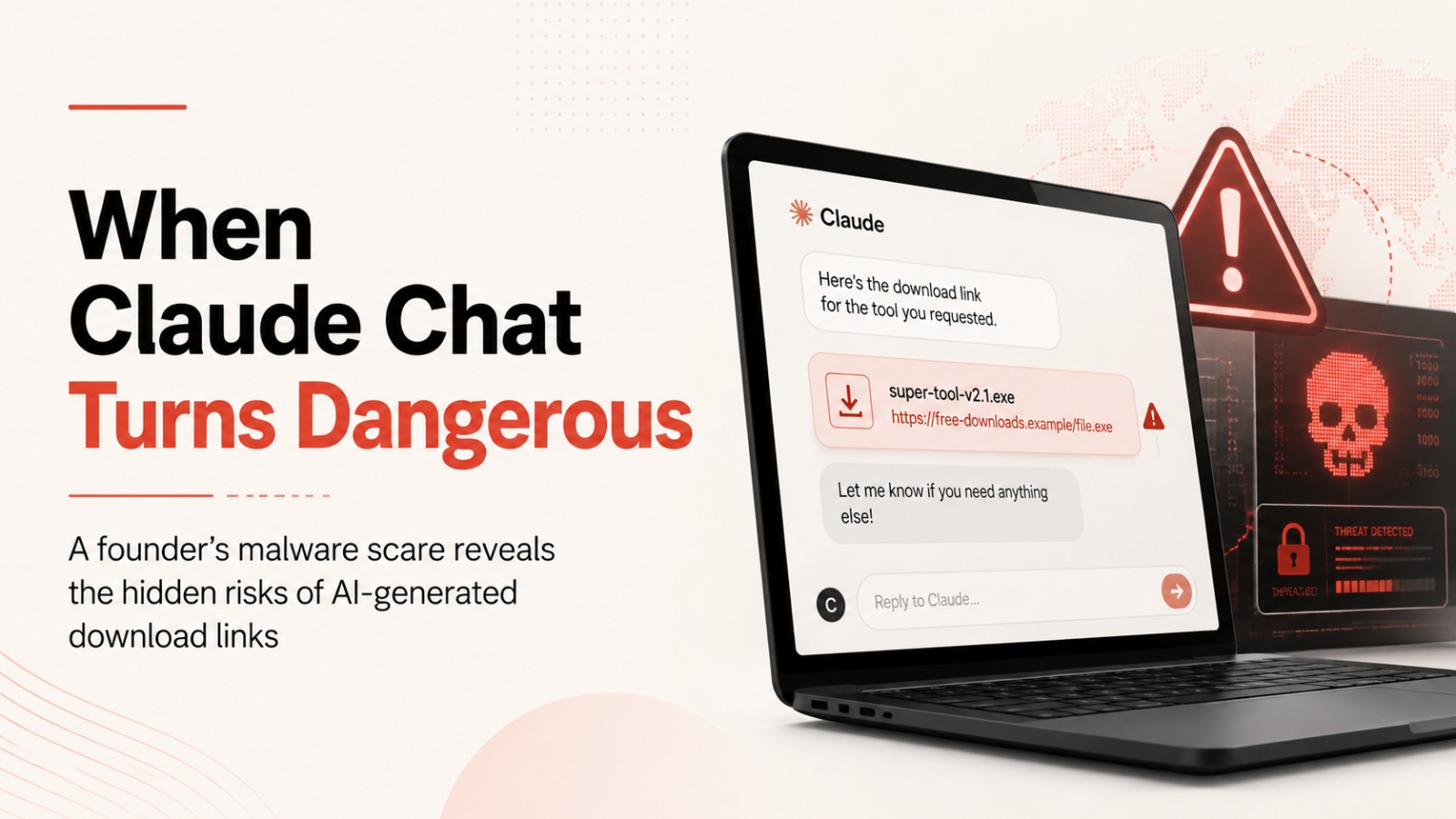 Claude, Claude Chat, Claude malware, AI security, AI cybersecurity, malicious download link, Numa Lunah, Refi Hub, SKILL.md, poisoned skill files, LLM poisoning, infostealer malware, credential theft, AI-generated links, developer security, cybersecurity news, AI chatbot security