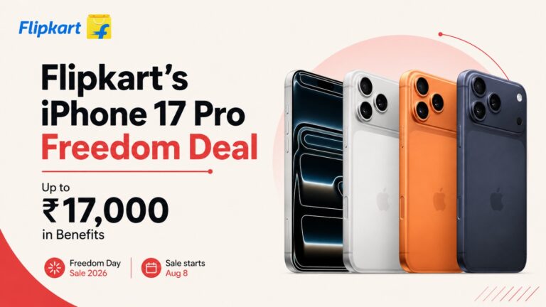 Flipkart, Flipkart Freedom Day Sale 2026, iPhone 17 Pro, Apple, iPhone 17 Pro Price, iPhone 17 Pro Offers, iPhone 17 Pro Discount, iPhone 17 Pro Max, SBI Bank Offer, Flipkart Axis Bank Credit Card, Apple iPhone, Smartphone Deals, Freedom Day Sale, Tech News, India Tech News