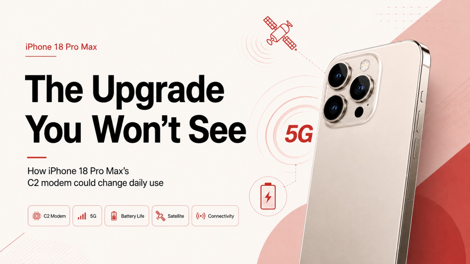 iPhone 18 Pro Max, iPhone 18 Pro, Apple C2 modem, Apple C2 chip, iPhone 18, Apple modem, iPhone 18 Pro Max C2, 5G, mmWave 5G, satellite connectivity, NR-NTN, iPhone battery life, Apple Qualcomm, iPhone 18 leaks, Apple News