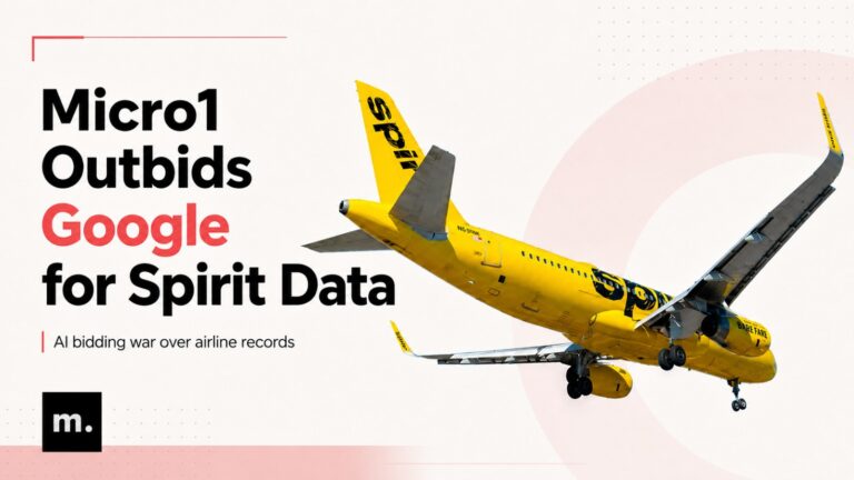 Micro1, Google, Spirit Airlines, Artificial Intelligence, AI Data, Spirit Airlines Data, Ali Ansari, Google AI, AI Training Data, Aviation Data, Bankruptcy Auction, Technology News, Startup News, Business Data, Microsoft Teams