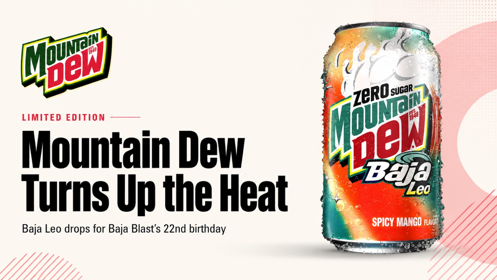 Mountain Dew, Baja Blast, Baja Leo, PepsiCo, Zero Sugar Soda, Soda Launch, Limited Edition, Taco Bell, Beverage News, USA