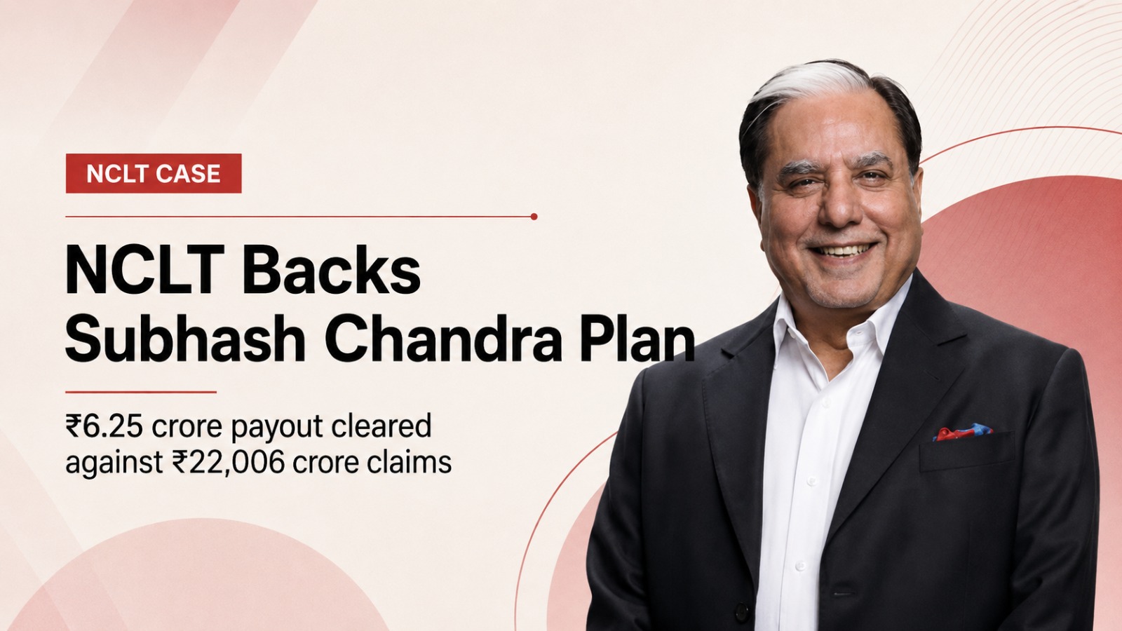 Subhash Chandra, Subhash Chandra NCLT case, NCLT, Subhash Chandra insolvency case, personal insolvency, Insolvency and Bankruptcy Code, IBC, Subhash Chandra repayment plan, Sammaan Capital, Indiabulls Housing Finance, LIC Housing Finance, Zee Group, Nilesh Sharma, NCLT repayment plan, creditor haircut, India insolvency news, Section 114 IBC, Section 115 IBC, Vijay Mallya, business news