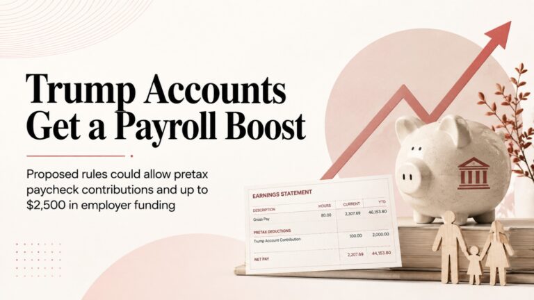 Trump Accounts, Trump Accounts 2026, U.S. Treasury, IRS, pretax contributions, paycheck contributions, employer contributions, employee benefits, 530A accounts, Scott Bessent, child savings accounts, employer matching, personal finance, tax-deferred investing