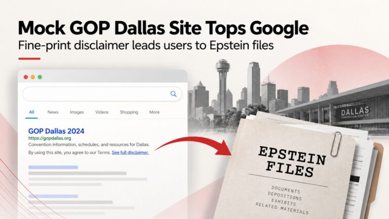 Tags: Republican Party, GOP Dallas 2026, RNC Midterm Convention, Epstein Files, Jeffrey Epstein, Donald Trump, Google Search, Dallas Convention, American Airlines Center, US Politics, Republican National Committee, Ted Lieu