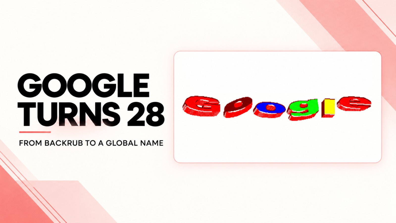 Google, Google birthday 2026, Google 28th birthday, Google Doodle, BackRub, Larry Page, Sergey Brin, Google history, Andy Bechtolsheim
